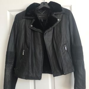 BCBG Leather Moto Jacket - Size M